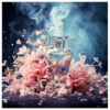A Picture Of Bottle Perfume Surrounded By Flowers Background